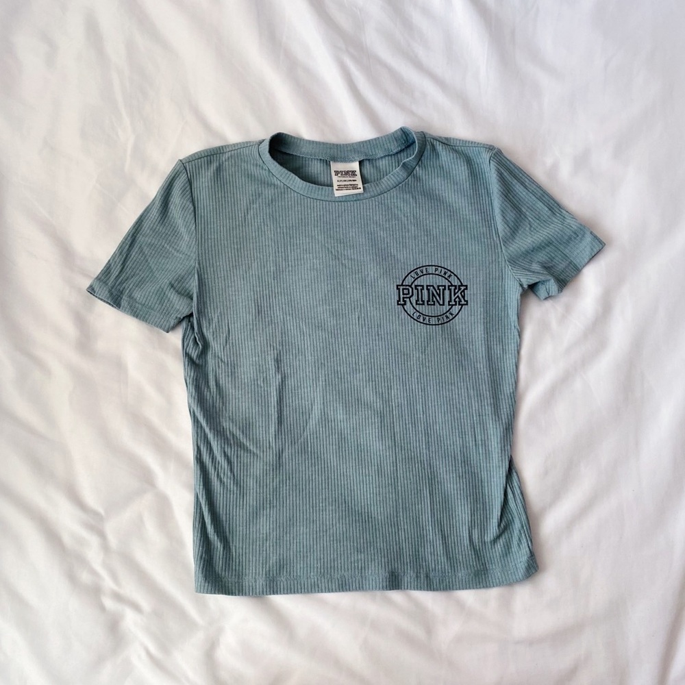 PINK Teal Green Crop Top
